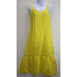 La Contessa Italy Women's Yellow Linen Dress Size Medium